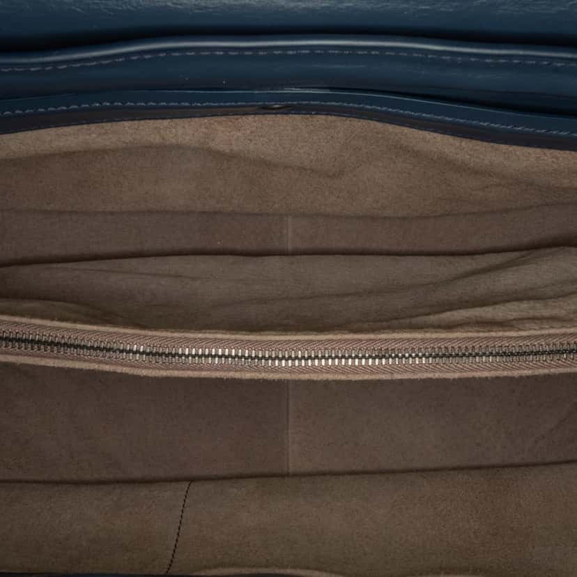 Bottega Veneta Intrecciato Satchel Blue Leather Fair condition - Box View