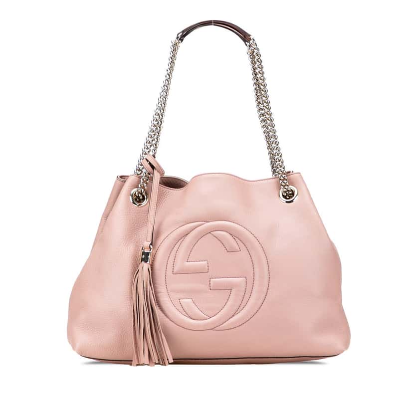 Gucci Medium Leather Soho Chain Tote Pink Leather Good condition - Front View