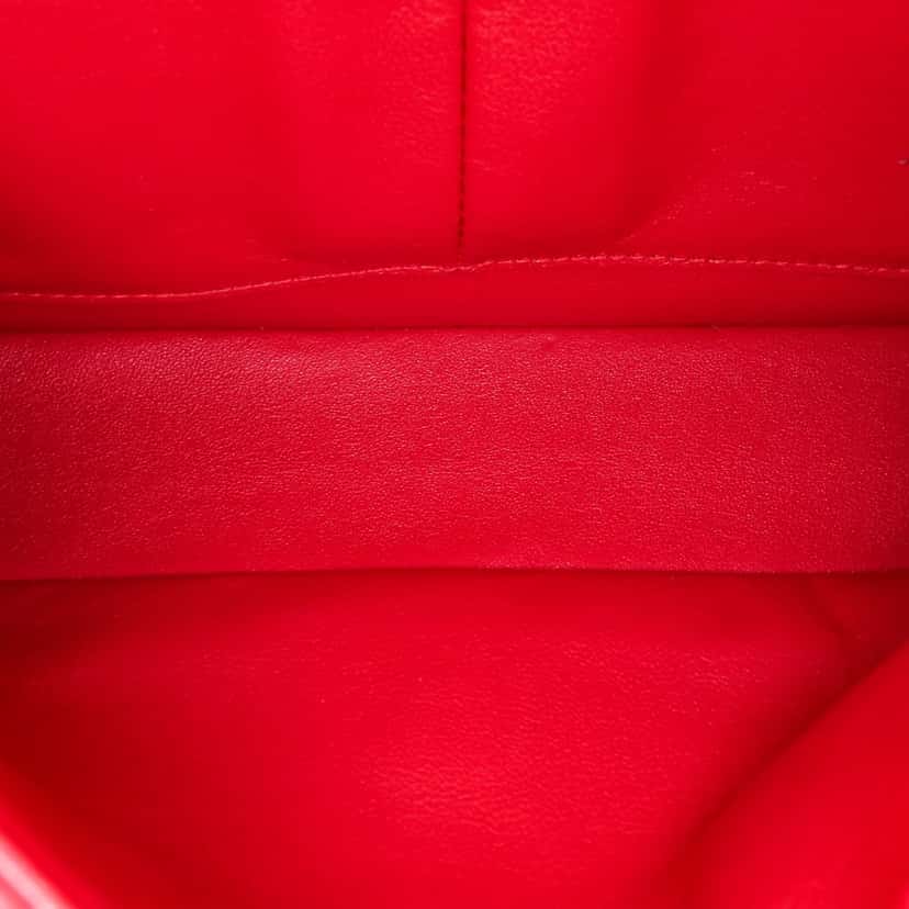 Chanel Medium Classic Lambskin Double Flap Red Leather Good condition - Model View