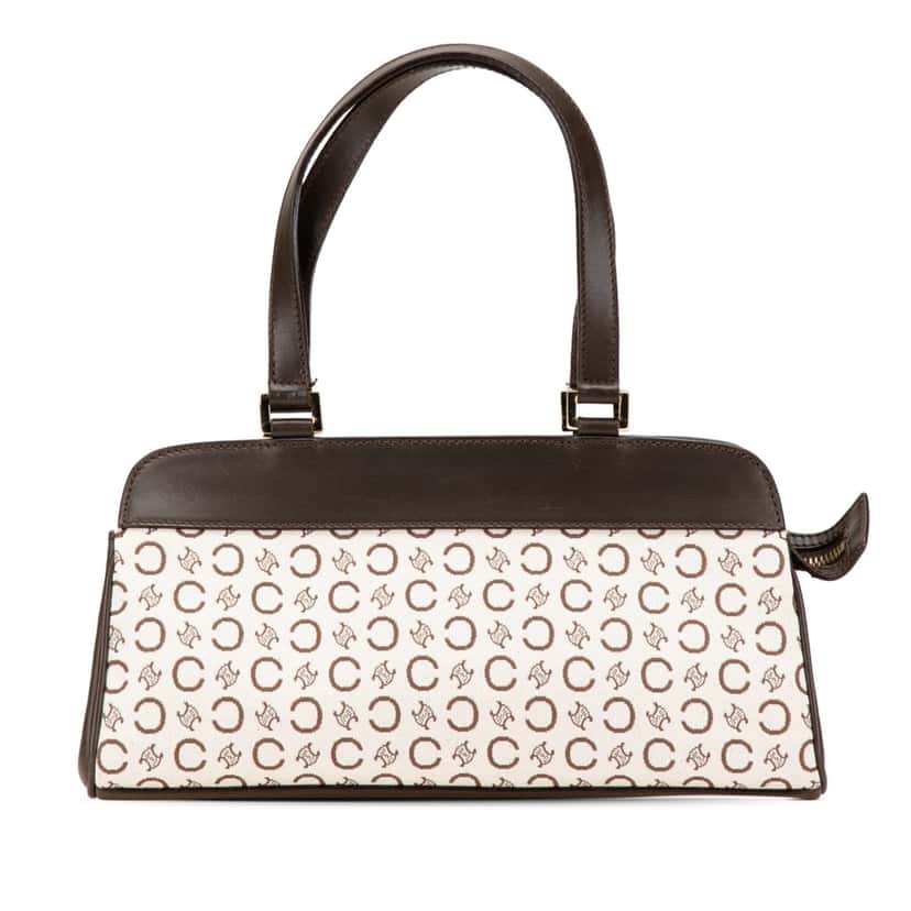 Celine C Macadam Canvas Handbag Brown Canvas Good condition - Front View