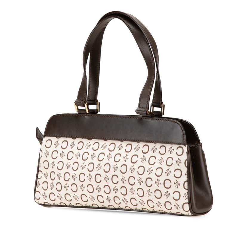 Celine C Macadam Canvas Handbag Brown Canvas Good condition - Back View