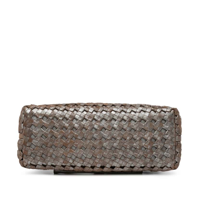 Bottega Veneta Limited Edition Intrecciato Frame Shoulder Bag Brown Leather Good condition - Inside View