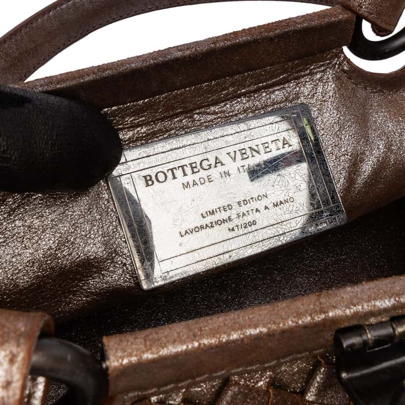 Bottega Veneta Limited Edition Intrecciato Frame Shoulder Bag Brown Leather Good condition - Box View