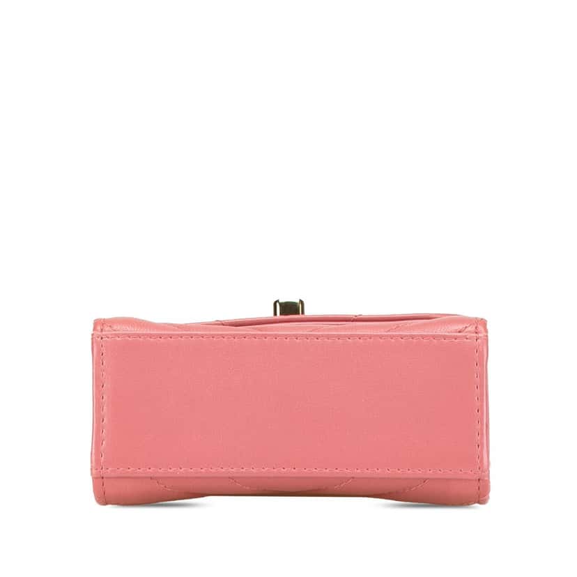 Chanel Mini Chevron Lambskin Trendy CC Chain Wallet Pink Leather Very good condition - Inside View