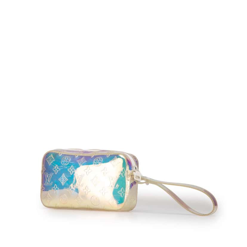 Louis Vuitton Monogram Prism Pochette Volga White Good condition - Back View