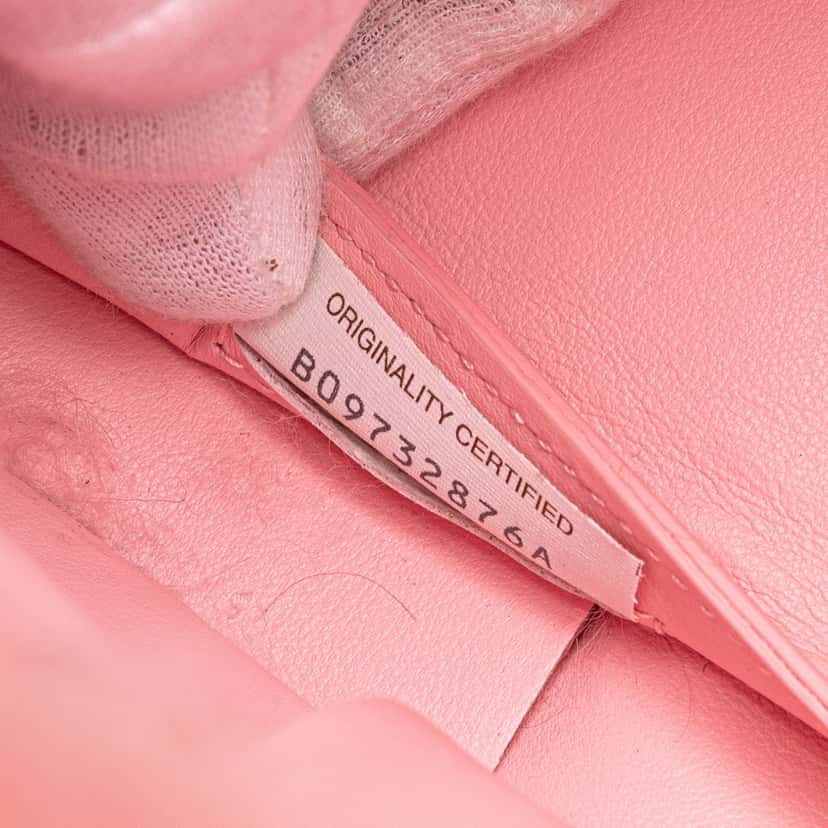 Bottega Veneta Small Shearling Intrecciato Arco Tote Pink Good condition - Box View