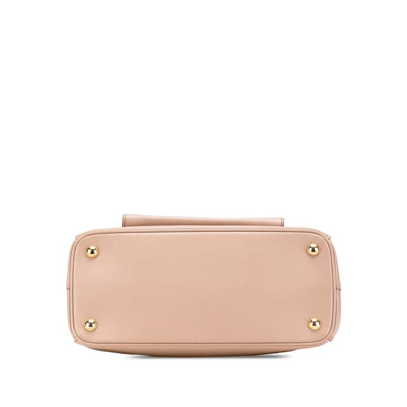 Prada Saffiano Lux Front Pocket Galleria Double Zip Satchel Pink Leather Good condition - Inside View