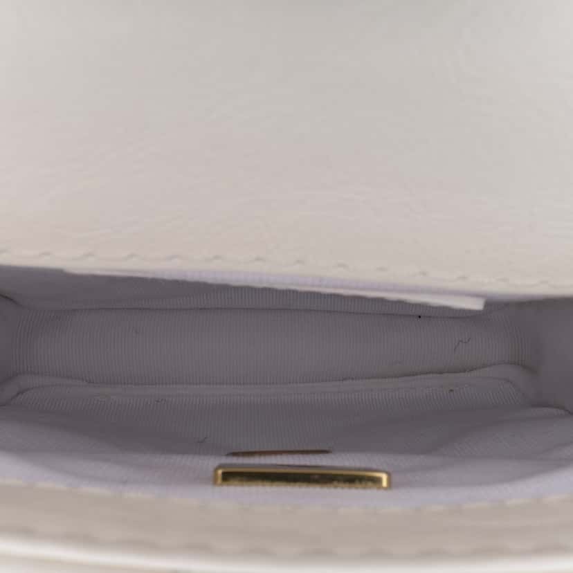 Chanel Mini Aged Calfskin City School Flap White Leather Very good condition - Model View