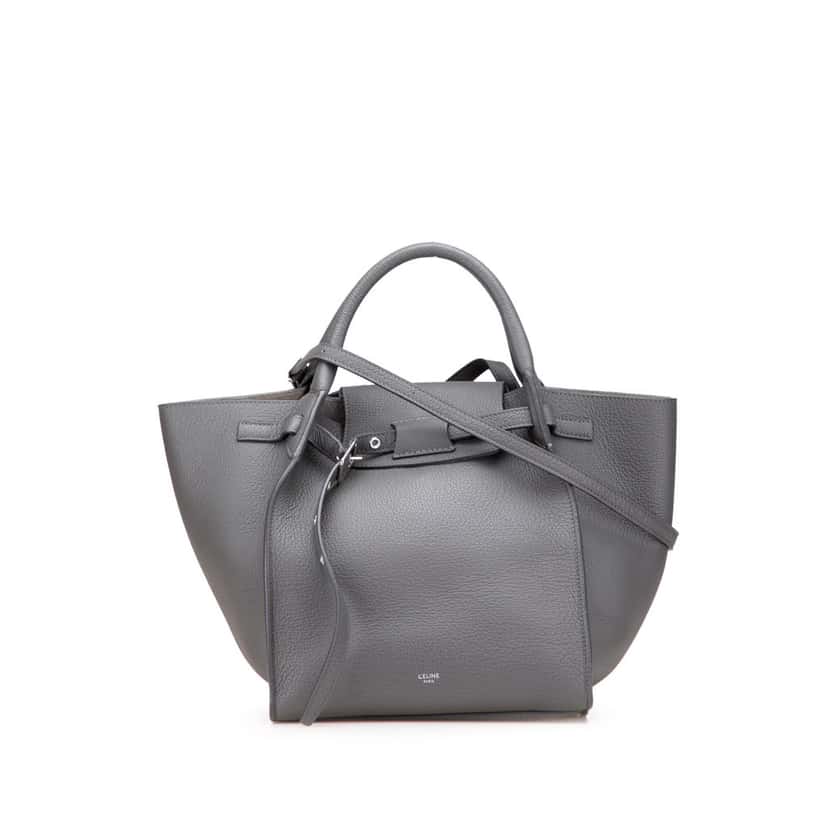 Celine Small Grained Calfskin Big Bag Grey Leather Good condition - Front View