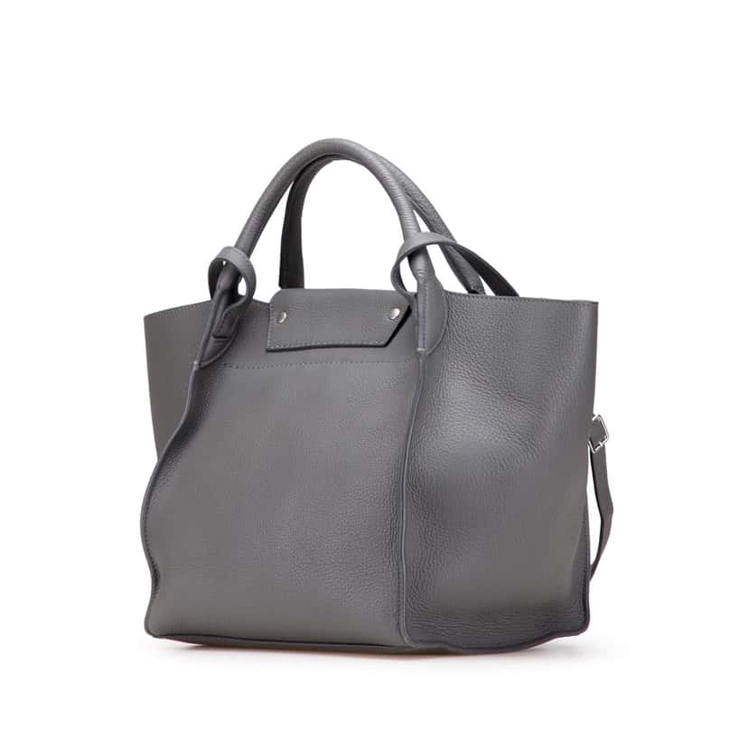 Celine Small Grained Calfskin Big Bag Grey Leather Good condition - Back View