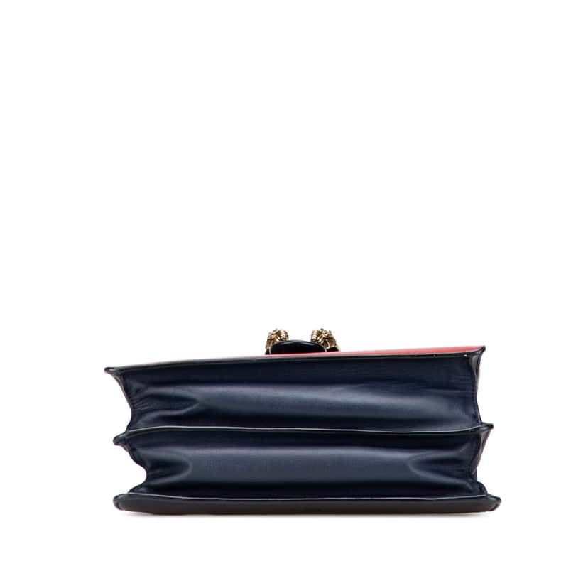 Gucci Medium Leather Bamboo Dionysus Web Satchel Blue Leather Good condition - Inside View