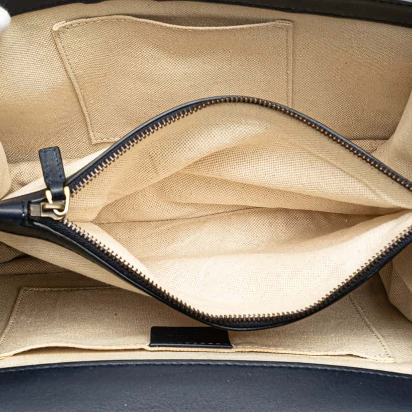 Gucci Medium Leather Bamboo Dionysus Web Satchel Blue Leather Good condition - Model View
