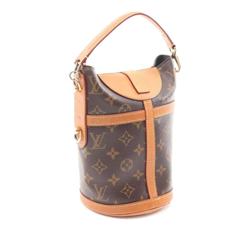 Louis Vuitton Monogram Duffle Bucket Bag Brown Canvas Good condition - Back View