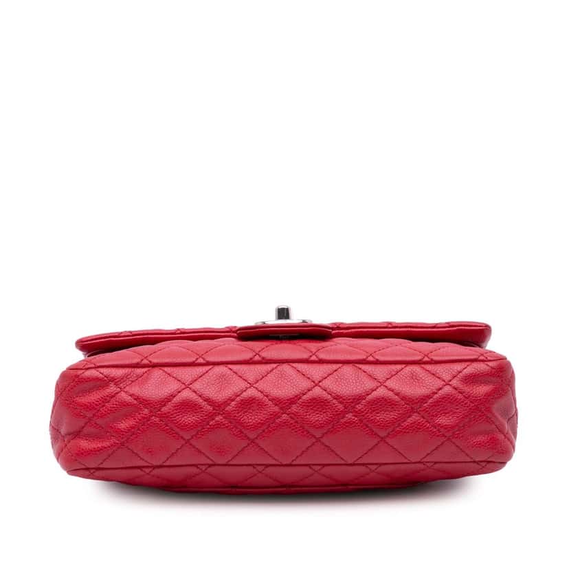 Chanel Medium Classic Caviar Double Flap Red Leather Good condition - Inside View