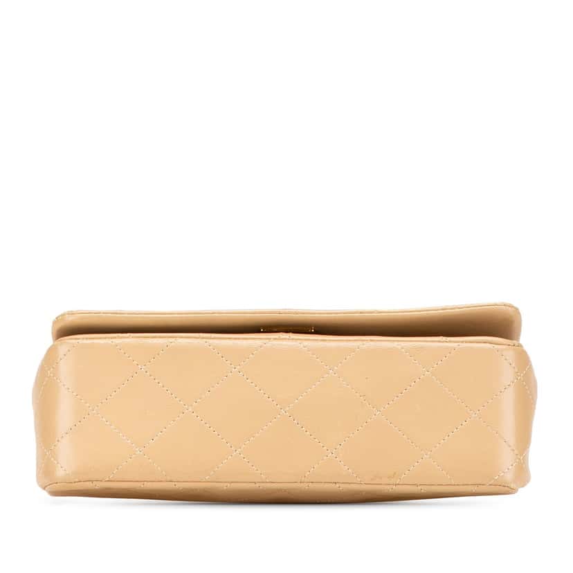 Chanel Mini Rectangular CC Quilted Lambskin Full Single Flap Brown Leather Good condition - Inside View