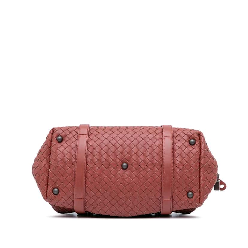 Bottega Veneta Nappa Intrecciato Montaigne Shoulder Bag Red Leather Good condition - Inside View