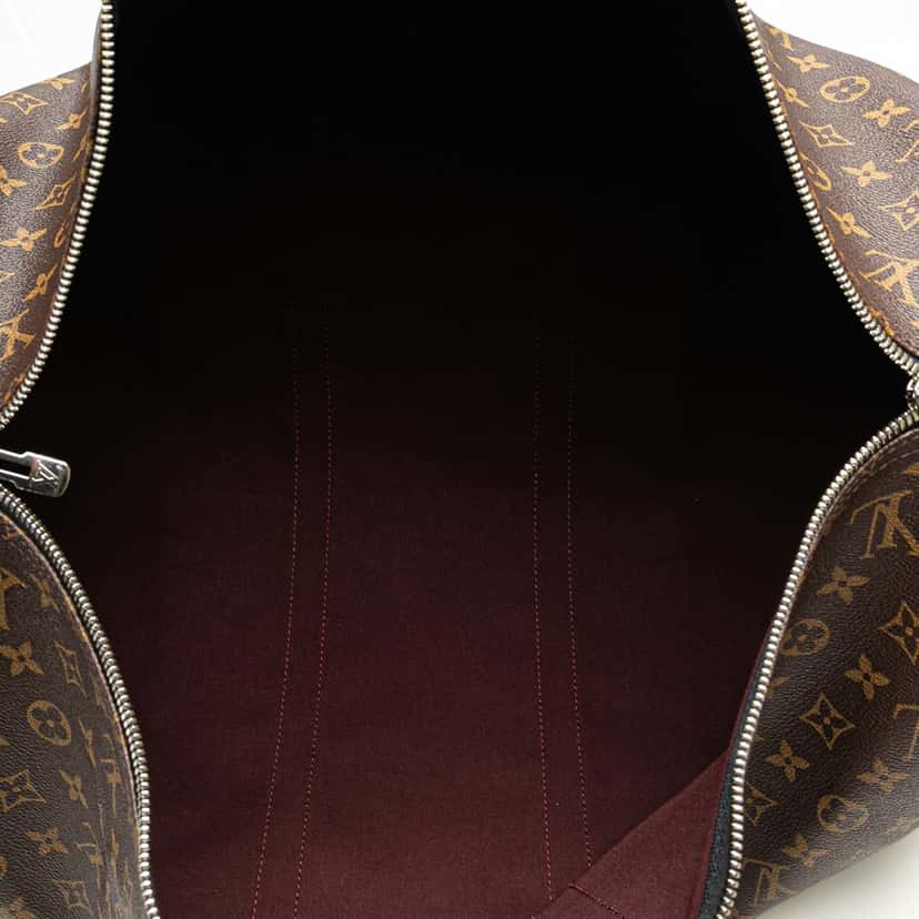 Louis Vuitton Monogram Macassar Keepall Bandouliere 55 Brown Canvas Good condition - Model View