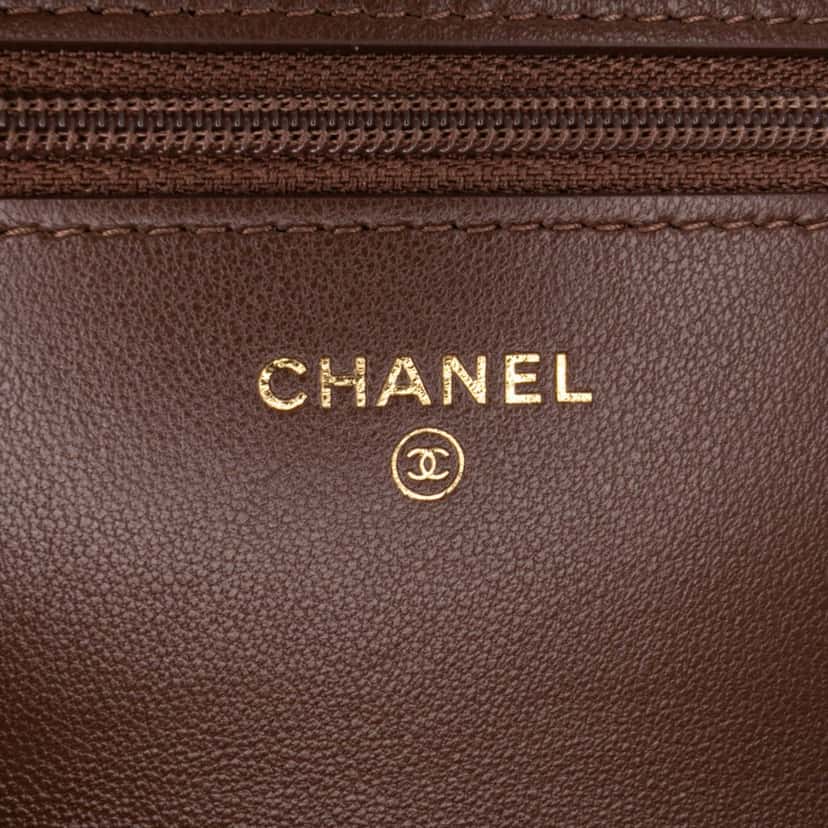 Chanel Quilted Lambskin 19 Wallet on Chain Brown Leather Good condition - Box View