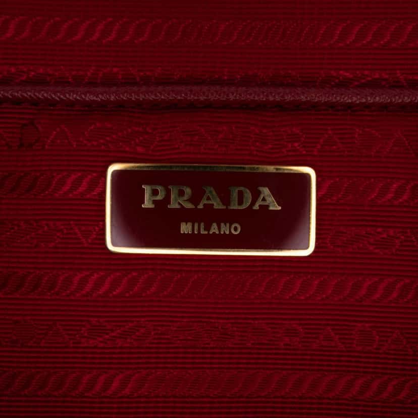 Prada Large Saffiano Lux Galleria Double Zip Satchel Red Leather Good condition - Box View