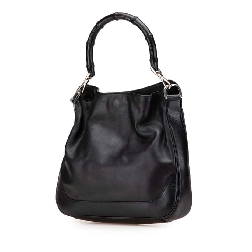 Gucci Leather Bamboo Satchel Black Leather Good condition - Back View