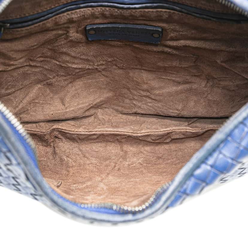 Bottega Veneta Small Nappa Intrecciato Veneta Hobo Blue Leather Good condition - Model View