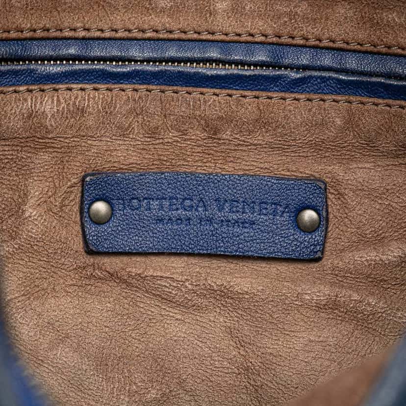 Bottega Veneta Small Nappa Intrecciato Veneta Hobo Blue Leather Good condition - Box View