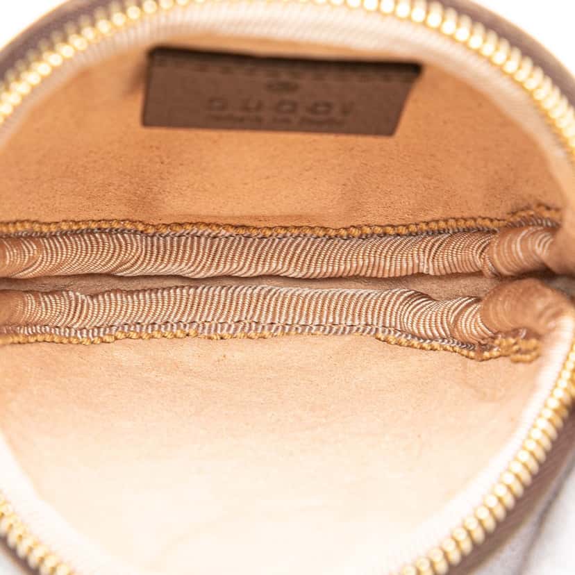Gucci Mini GG Supreme Ophidia Round Neck Pouch Brown Canvas Very good condition - Model View