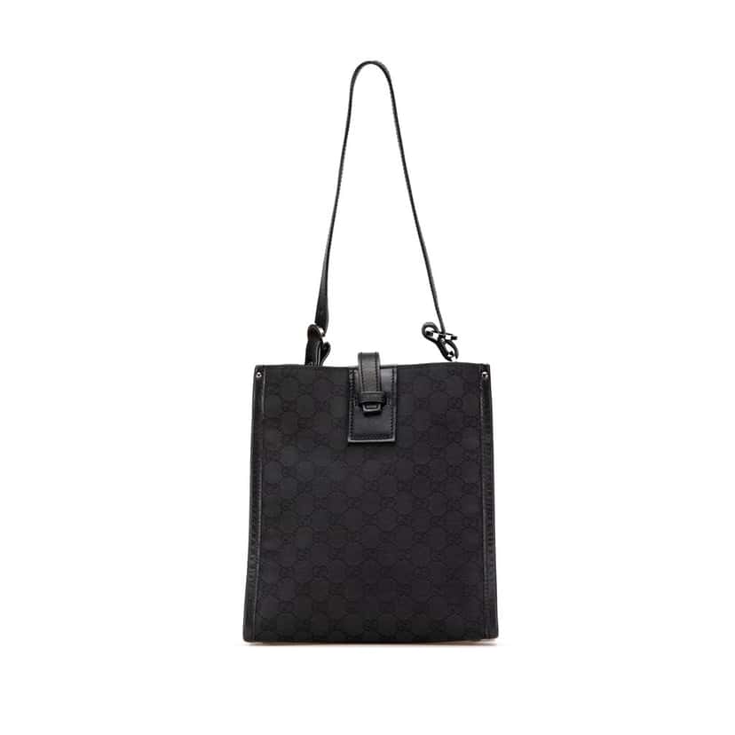 Gucci GG Canvas Shoulder Bag Black Canvas Good condition - Front View