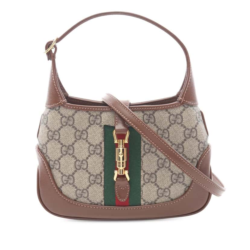 Gucci Mini GG Supreme Jackie 1961 Crossbody Brown Canvas Good condition - Front View