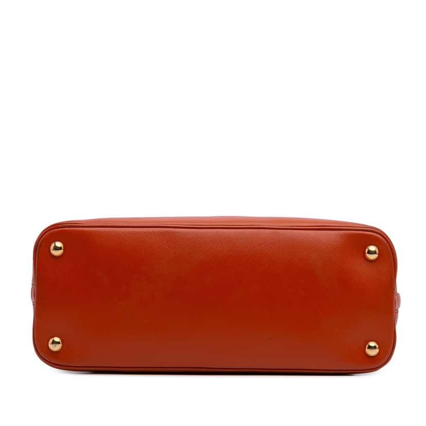Prada Medium Saffiano Lux Promenade Satchel Orange Leather Good condition - Inside View