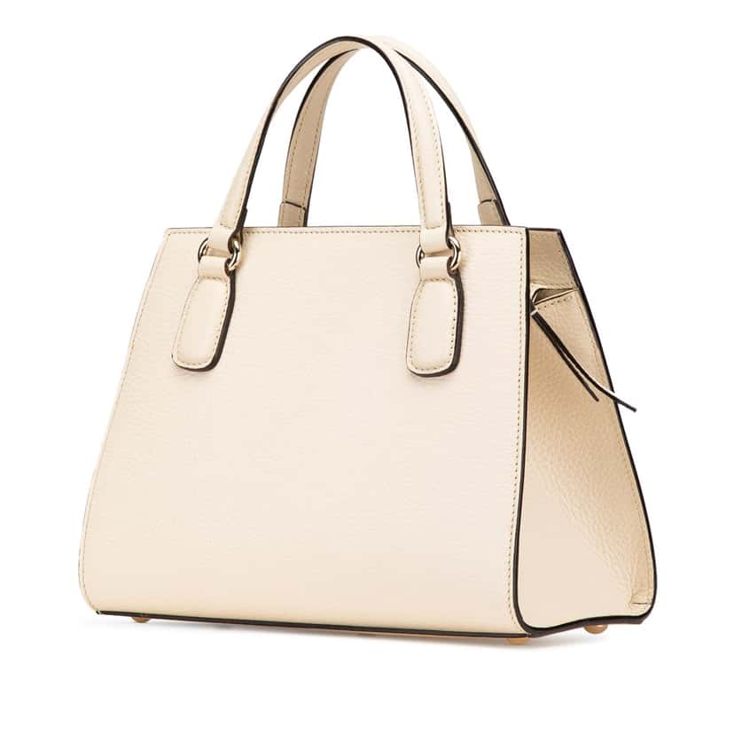 Gucci Medium Dollar Calf Soho Satchel White Leather Good condition - Back View