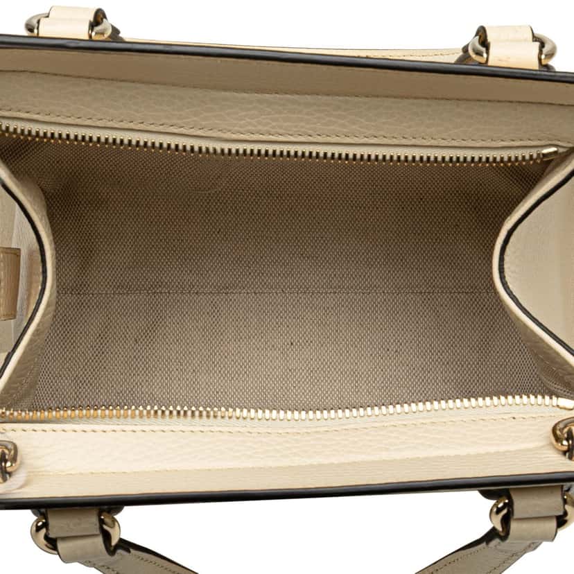 Gucci Medium Dollar Calf Soho Satchel White Leather Good condition - Model View