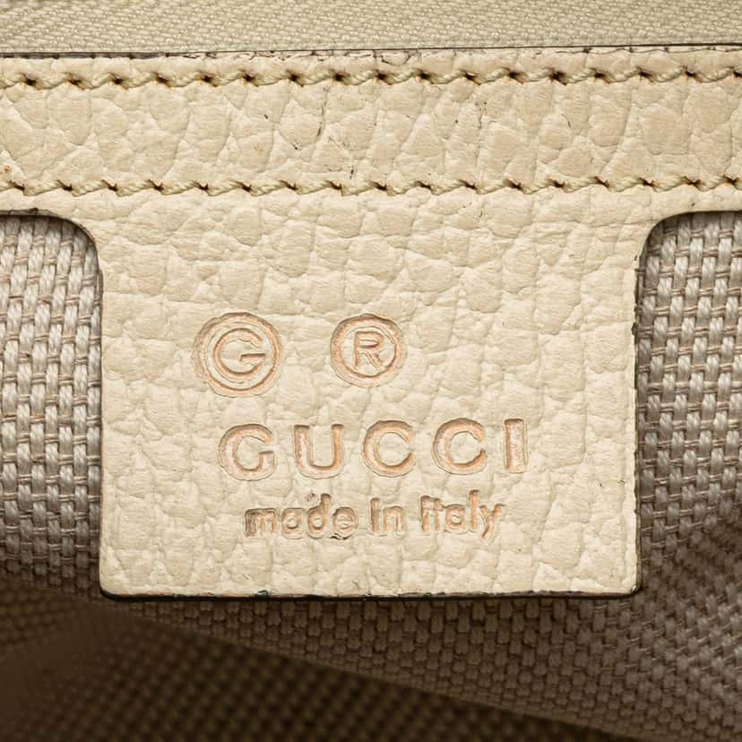 Gucci Medium Dollar Calf Soho Satchel White Leather Good condition - Box View