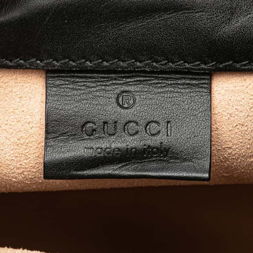 Gucci Mini Suede and Patent Web Ophidia Bucket Bag Red Leather Good condition - Box View