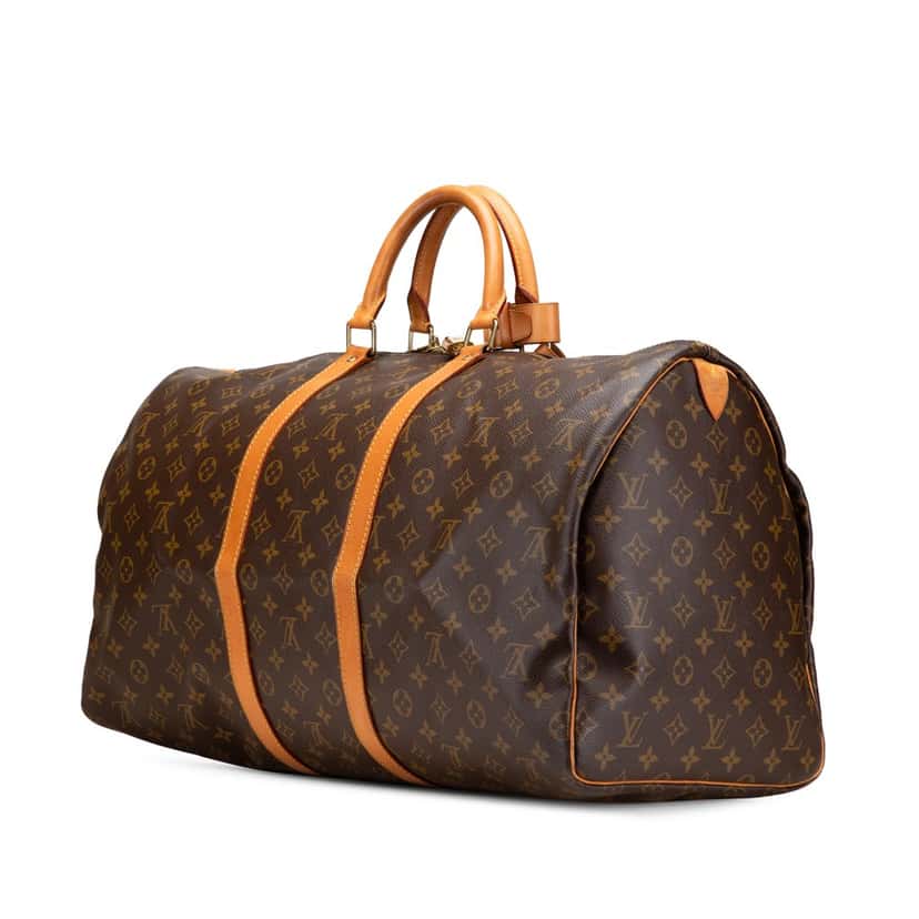Louis Vuitton Monogram Keepall 55 Brown Canvas Fair condition - Back View