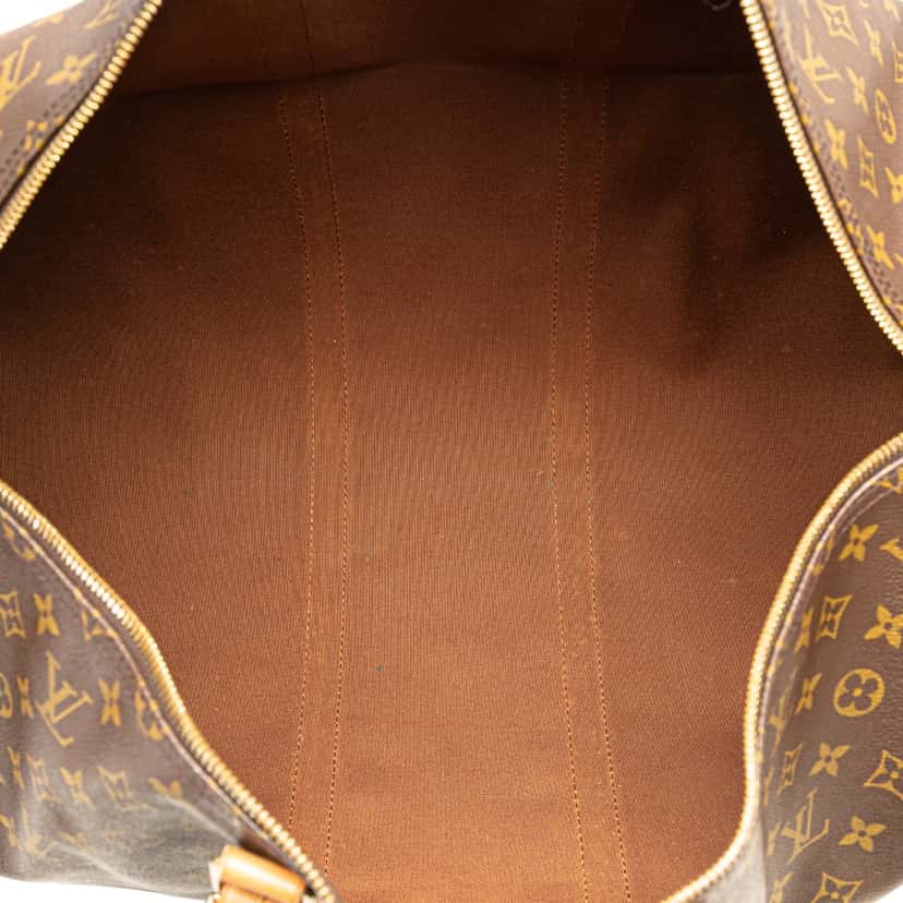 Louis Vuitton Monogram Keepall 55 Brown Canvas Fair condition - Model View