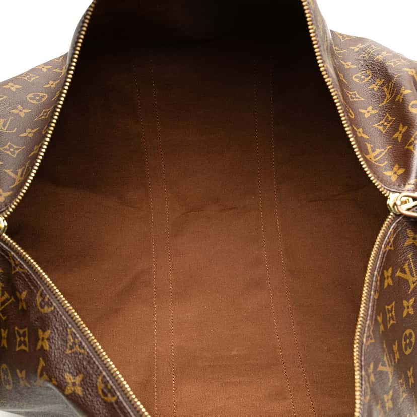 Louis Vuitton Monogram Keepall Bandouliere 55 Brown Canvas Fair condition - Model View