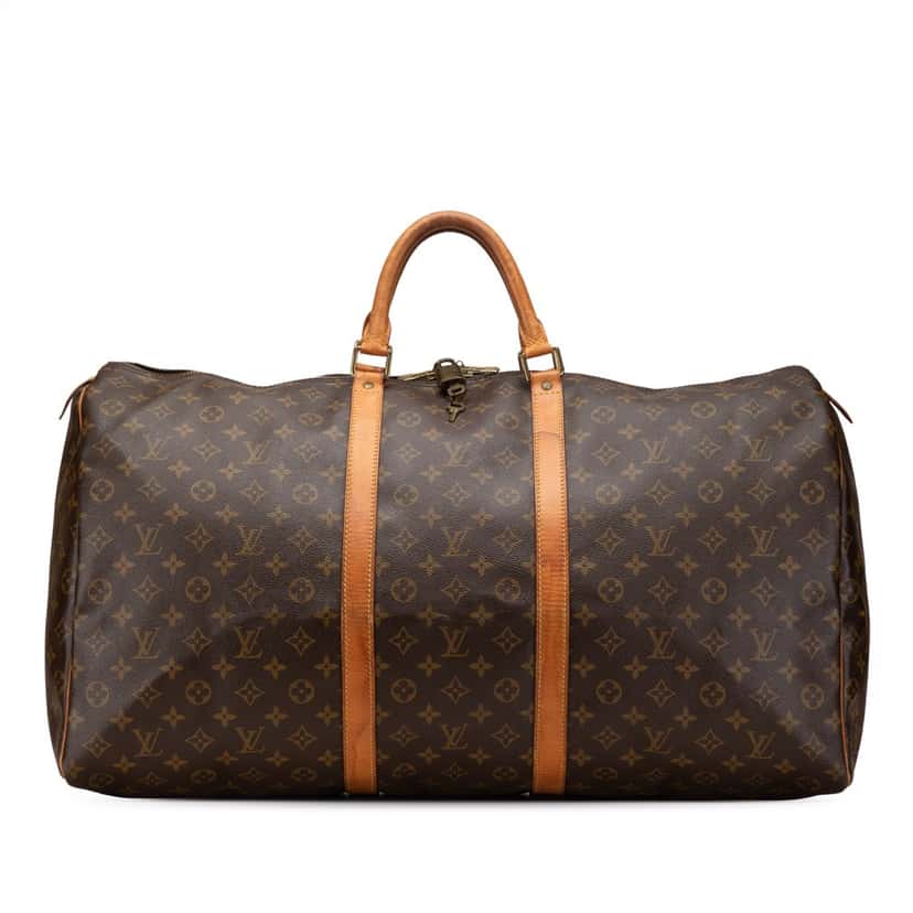 Louis Vuitton Monogram Keepall 60 Brown Canvas Good condition - Front View