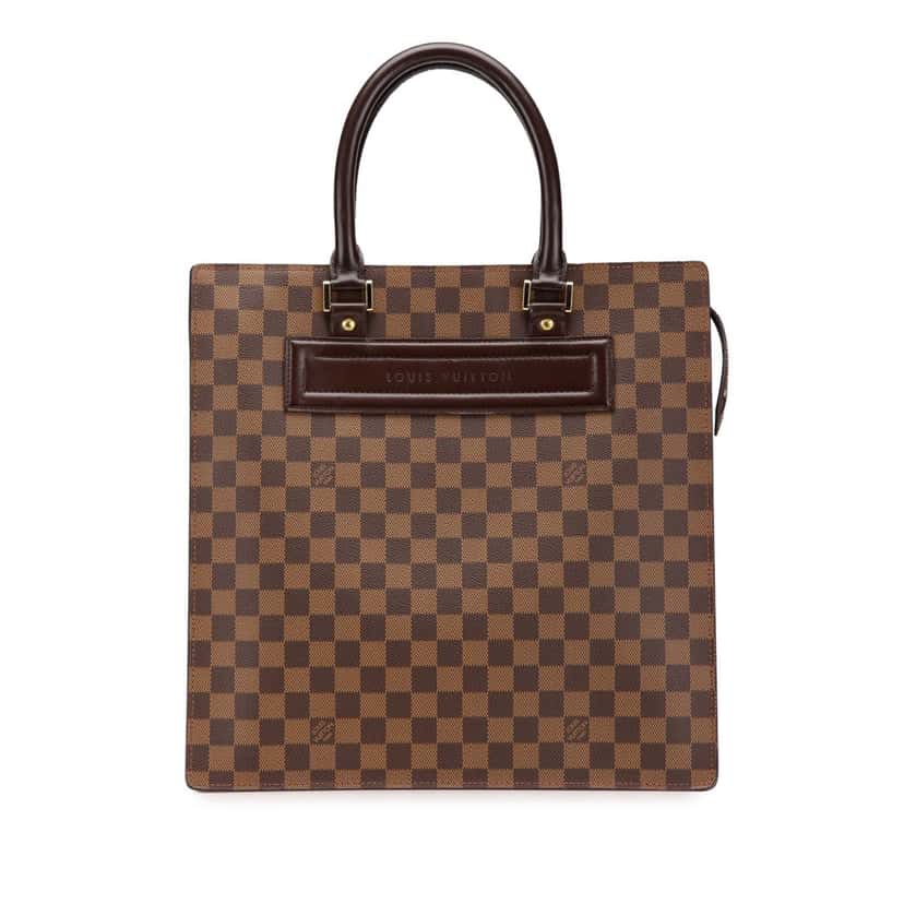 Louis Vuitton Damier Ebene Venice Sac Plat GM Brown Canvas Good condition - Front View