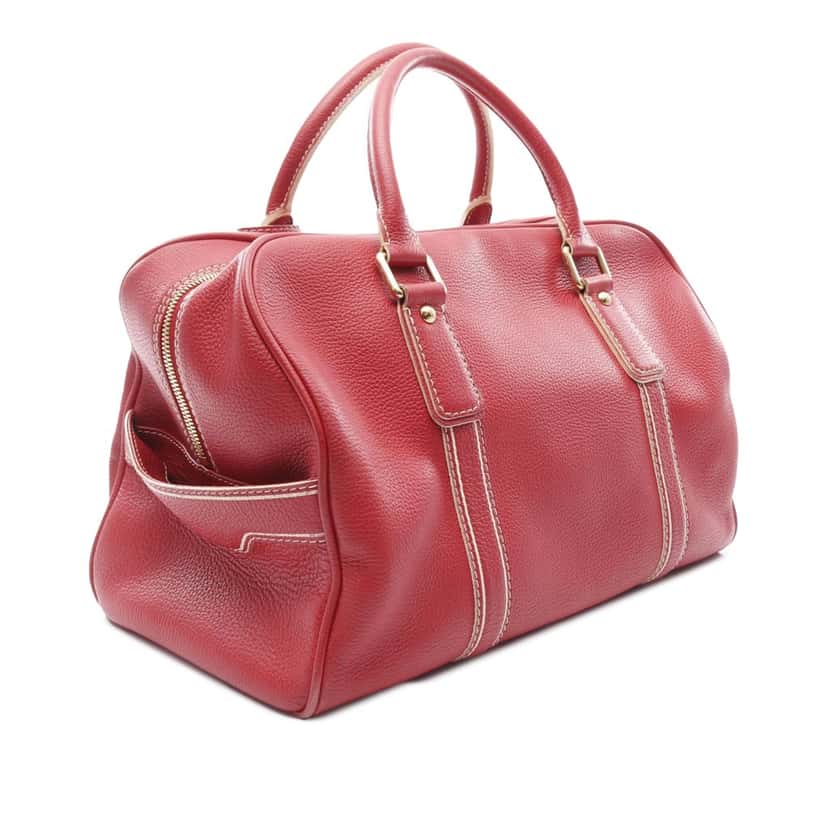 Louis Vuitton Tobago Carryall Red Leather Good condition - Back View