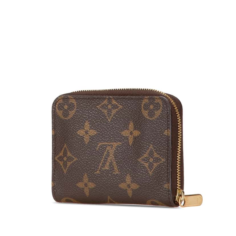 Louis Vuitton Monogram Zippy Coin Purse Brown Canvas Good condition - Back View