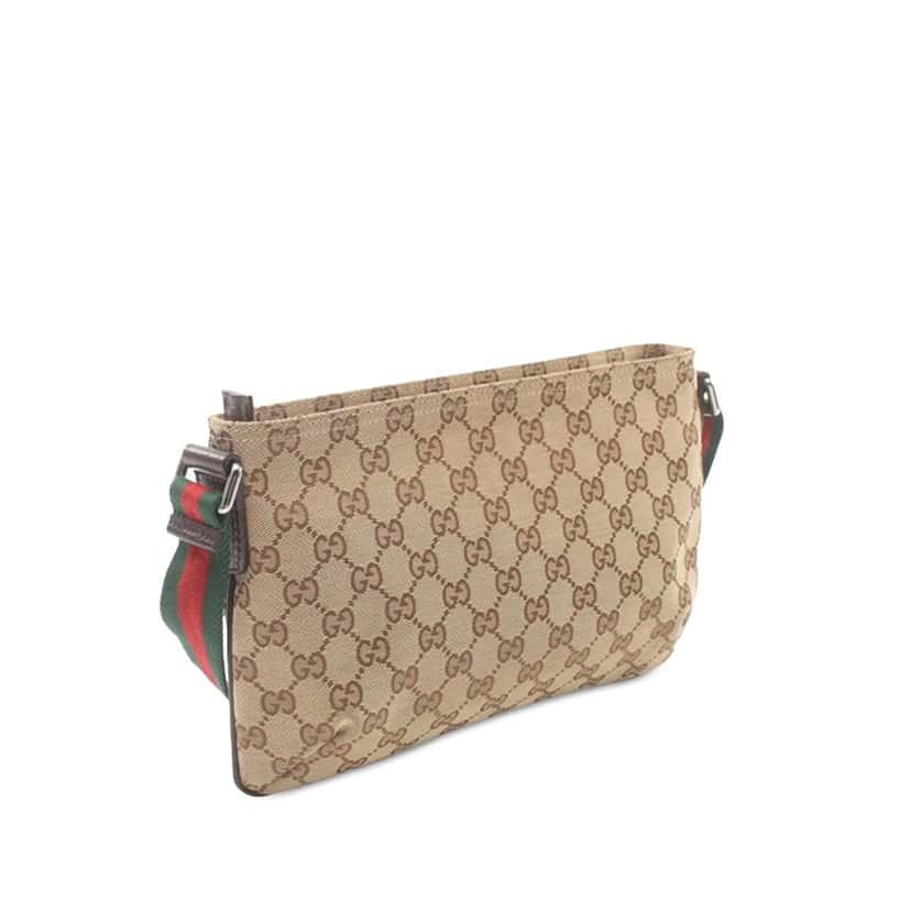 Gucci GG Canvas Web Crossbody Brown Canvas Good condition - Back View