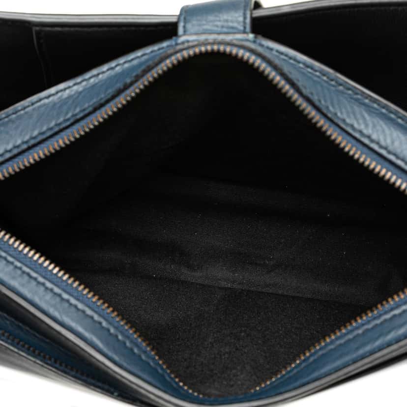 Bottega Veneta Intrecciato Trimmed Nappa Wristlet Clutch Blue Leather Good condition - Box View