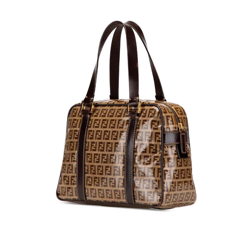 Fendi Zucchino Crystal Handbag Brown Canvas Good condition - Back View
