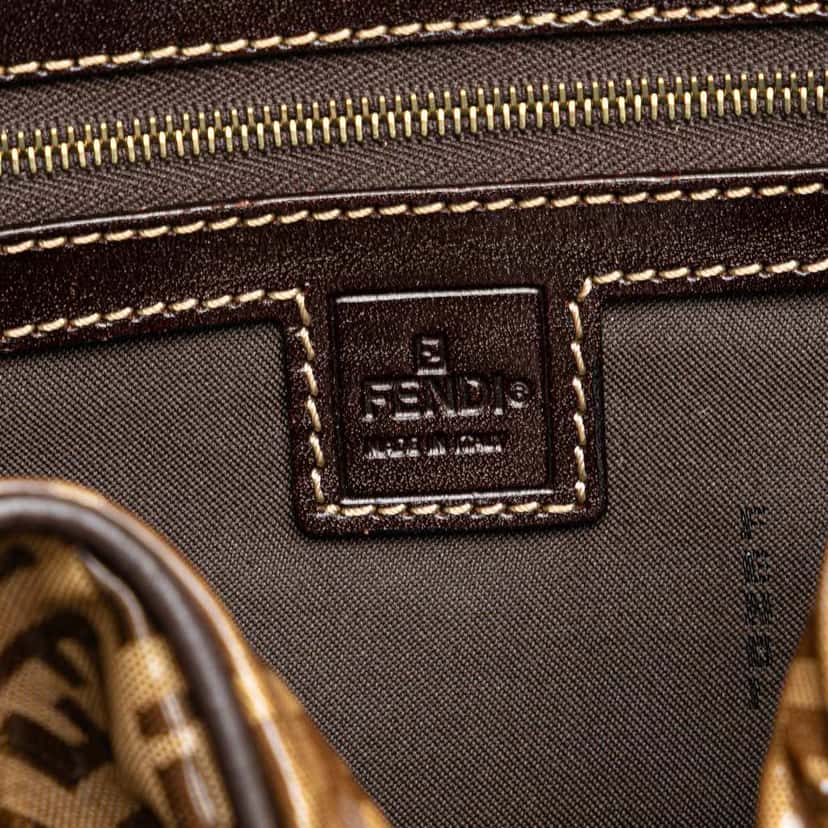 Fendi Zucchino Crystal Handbag Brown Canvas Good condition - Box View