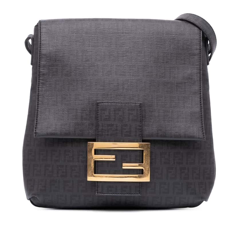 Fendi Zucchino Spalmati Crossbody Black Canvas Good condition - Front View
