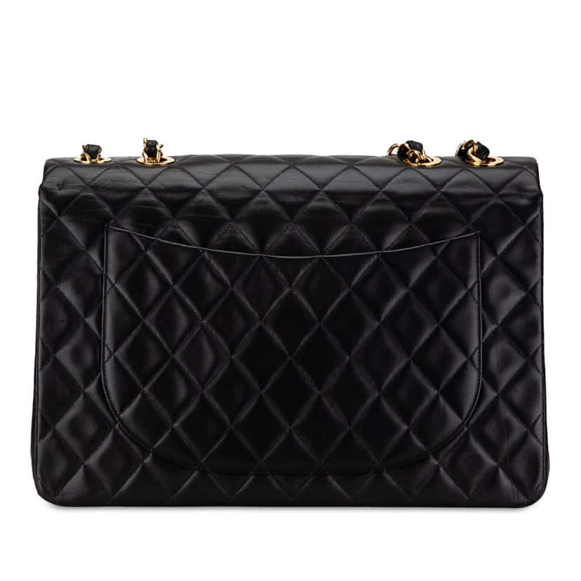 Chanel Maxi XL Classic Lambskin Single Flap Black Leather Good condition - Inside View