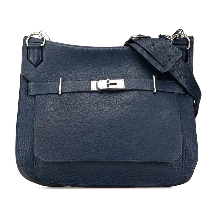 Hermès Fjord Jypsiere 31 Blue Leather Good condition - Front View