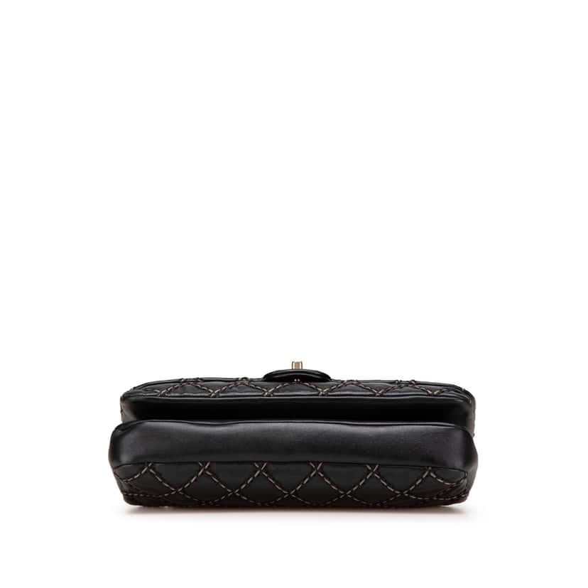 Chanel Paris Dallas Quilted Calfskin Chic Stitch Flap Black Leather Good condition - Inside View