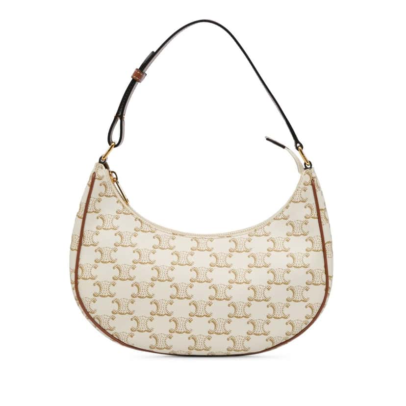 Celine Triomphe Coated Canvas Ava Shoulder Bag Brown Canvas Good condition - Front View